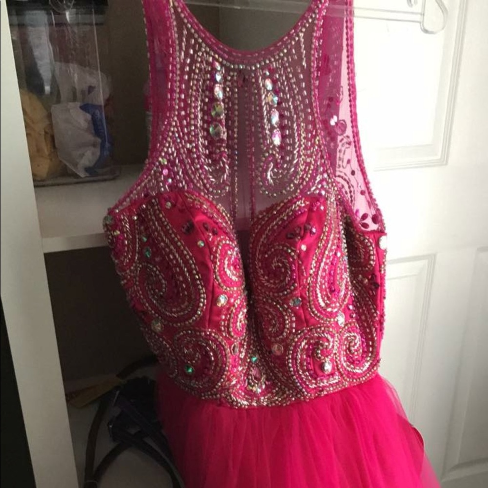 Hot pink prom dress
